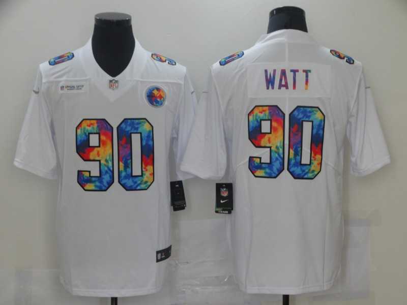 Nike Steelers 90 T.J. Watt White Vapor Untouchable Rainbow Limited Jersey,We sell and wholesale Nike Steelers 90 T.J. Watt White Vapor Untouchable Rainbow Limited Jersey on line form chian!